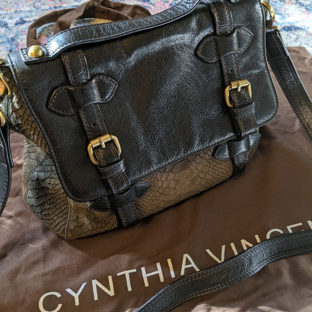 Cynthia Vincent satchel bag with Ikat lining